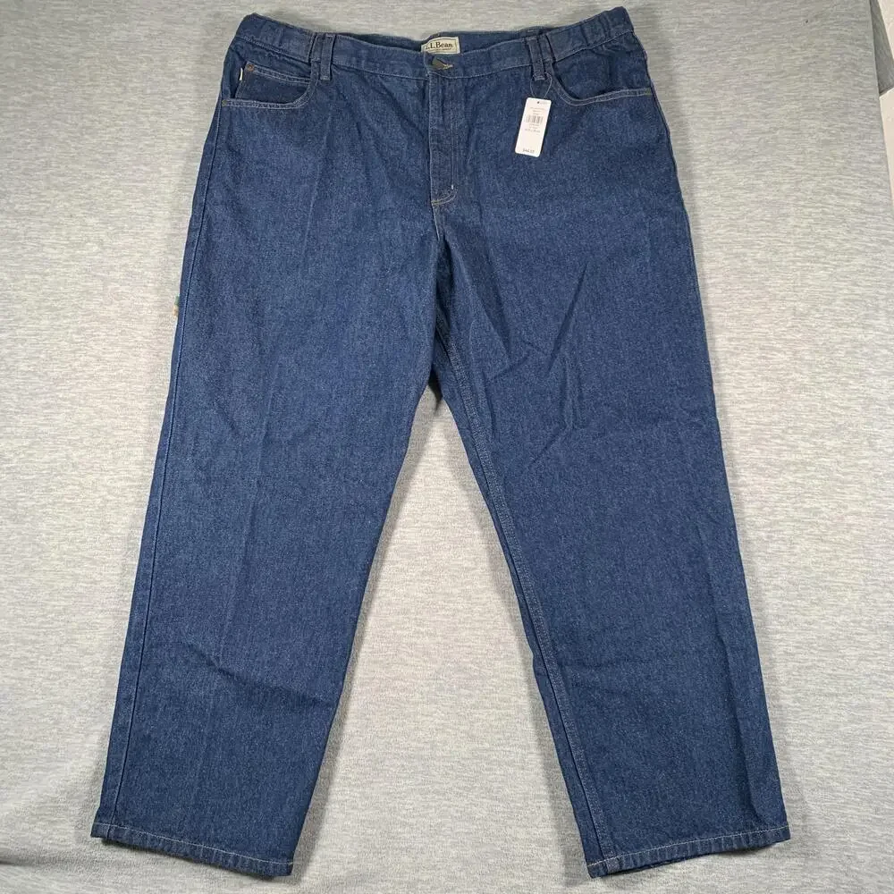 L.L.Bean Jeans Mens 42x29 Blue Comfort Waist Relaxed Straight Leg Denim 5 Pocket
